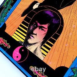 Vtg Bruce Lee Kung Fu Black Light Flocked Velvet Poster Dragons 1974 Pro Arts