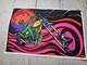 Vtg Demon Chopper Alien Blacklight Poster Felt Bill Hoorman