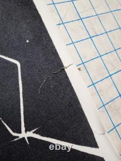 Vtg DEMON CHOPPER Alien Blacklight Poster Felt Bill Hoorman