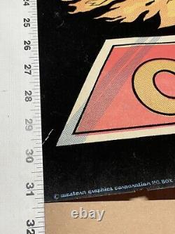 Vtg FORDS EAT CHEVYS Blacklight Poster 70's Western Graphics Eugene Oregon RARE