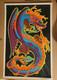 Vtg Fire Breathing Dragon Blacklight Poster Hippie Headshop Original 1972