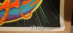 Vtg Fire Breathing Dragon Blacklight Poster Hippie Headshop Original 1972