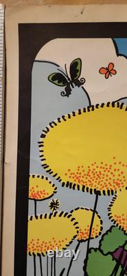 Vtg Garden Gem 1968 Robert McClay Artist Blacklight Hippie Wespac San Francisco
