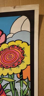 Vtg Garden Gem 1968 Robert McClay Artist Blacklight Hippie Wespac San Francisco