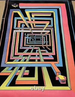 Vtg MIND MAZE Blacklight Poster 70's Western Graphics Eugene Oregon RARE DESIGN