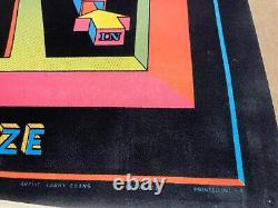 Vtg MIND MAZE Blacklight Poster 70's Western Graphics Eugene Oregon RARE DESIGN