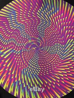 Vtg Original 1960s Hypno Mandala Magic Circle Black Light Poster Psychedelic