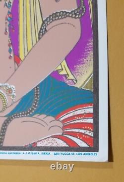 Vtg Original 68' Buddah Amitabha Sirkia Silkscreen Poster Psychedelic Blacklight