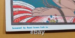 Vtg Original 68' Buddah Amitabha Sirkia Silkscreen Poster Psychedelic Blacklight