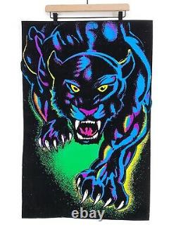 Vtg Scorpio 1970s King of the Night Poster #1604 Black Light Panther Cat Velvet