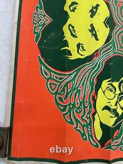 Vtg The Beatles 1967 Miller Sirkia Psychdelic Black Light Poster Salesman Sample
