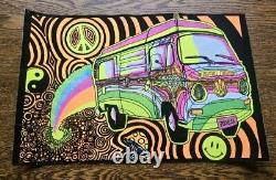 Vtg original Blacklight Poster Magic Bus Westfalia Van 16x 10 1/4 1970's