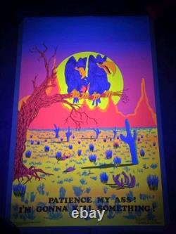 Vultures 1972 Black Light Poster Rare Clean Printed In USA 23x35 Patience My A$$