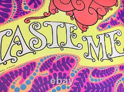 W191 TASTE ME VINTAGE 1969 HEADSHOP BLACKLIGHT WESPAC POSTER By Rick Dempsey
