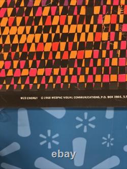 W23 ENERGY VINTAGE 1968 BLACKLIGHT HEADSHOP WESPAC POSTER By NANCY PARKER -NICE