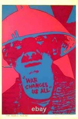 WAR CHANGES US ALL Blacklight Poster 1967 ORIGINAL