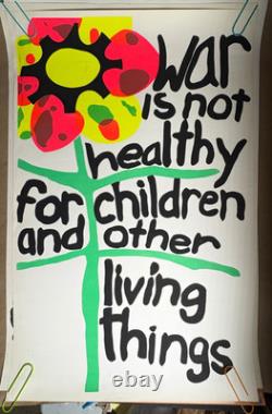 WAR IS NOT HEALTHY VINTAGE 1970 BLACKLIGHT ROYAL SCREEN POSTER By Don Morgan