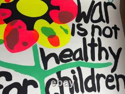 WAR IS NOT HEALTHY VINTAGE 1970 BLACKLIGHT ROYAL SCREEN POSTER By Don Morgan