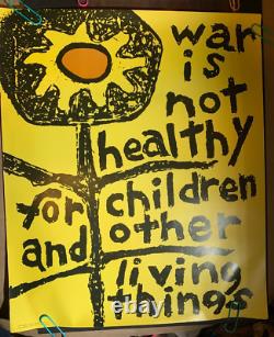 WAR IS NOT HEALTHY VINTAGE 1970's BLACKLIGHT ANTI WAR POSTER By Don Morgan