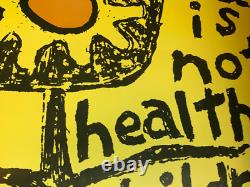 WAR IS NOT HEALTHY VINTAGE 1970's BLACKLIGHT ANTI WAR POSTER By Don Morgan