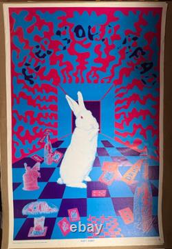 WHITE RABBIT VINTAGE 1960's EAST TOTEM WEST HEADSHOP POSTER By JOSEPH McHUGH