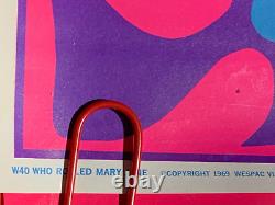 WHO ROLLED MARYJANE VINTAGE 1969 HEADSHOP BLACKLIGHT POSTER By WESPAC W-40