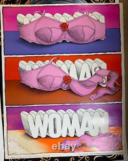 WOMAN LIBRATION WOMANS LIB 1970 VINTAGE BLACKLIGHT POSTER By JOHN SPOSATO -NICE