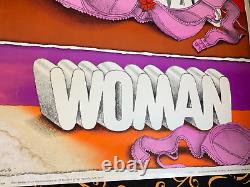 WOMAN LIBRATION WOMANS LIB 1970 VINTAGE BLACKLIGHT POSTER By JOHN SPOSATO -NICE