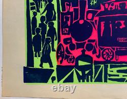 WONDERFUL NIGHT OUT VINTAGE 1970's BLACKLIGHT HEADSHOP POSTER By BOSKOVICE