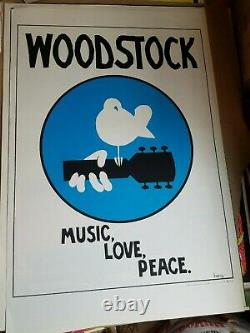 WOODSTOCK MUSIC LOVE PEACE 1970 VINTAGE ROCK & ROLL POSTER By PERAGNO III