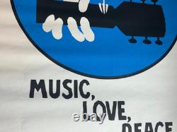 WOODSTOCK MUSIC LOVE VINTAGE 1970 HEADSHOP BLACKLIGHT POSTER By PETAGNO -NICE