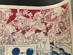 Wally Wood Disneyland Memorial Orgy Poster Psychedelic Black Light red ink