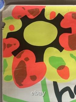 War Is Not Healthy Vintage Blacklight Poster 1960s Flower Peace Anti war