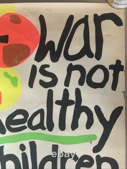 War Is Not Healthy Vintage Blacklight Poster 1960s Flower Peace Anti war