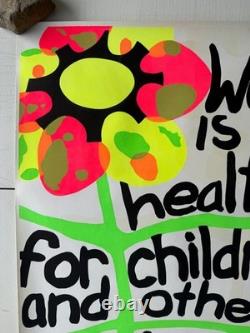 War is not healthy for children living things poster vintage blacklight poster