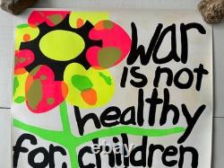 War is not healthy for children living things poster vintage blacklight poster