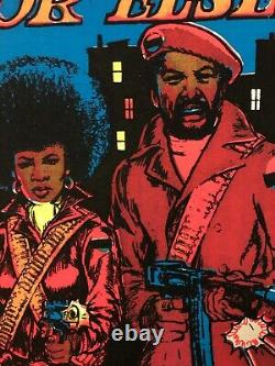 We Shall Overcome. Or Else! Vintage Blacklight Poster 1973 Black Panthers