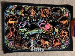 Western Graphics Astrology Zodiac BLACKLIGHT POSTER Rare 1970s Cat. No. 800