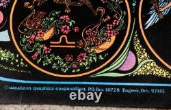 Western Graphics Astrology Zodiac BLACKLIGHT POSTER Rare 1970s Cat. No. 800