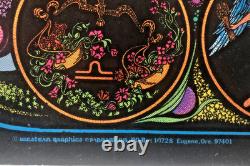 Western Graphics Astrology Zodiac BLACKLIGHT POSTER Rare 70s NEVER HUNG