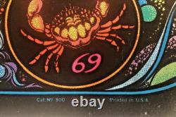 Western Graphics Astrology Zodiac BLACKLIGHT POSTER Rare 70s NEVER HUNG