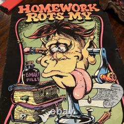 Western Graphics Black Light Poster Homework Rots My Mind Nate Owens RARE