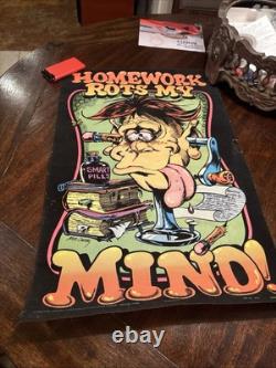 Western Graphics Black Light Poster Homework Rots My Mind Nate Owens RARE