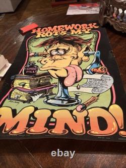 Western Graphics Black Light Poster Homework Rots My Mind Nate Owens RARE
