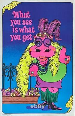 What You See Is What You Get Vintage 1972 Black Light Poster 22.5 x 34.5