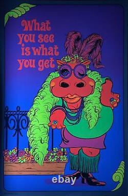 What You See Is What You Get Vintage 1972 Black Light Poster 22.5 x 34.5