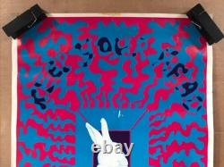 White Rabbit Keep Your Head Vintage Blacklight Poster Pin-up Psychedelic Print