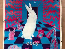 White Rabbit Keep Your Head Vintage Blacklight Poster Pin-up Psychedelic Print