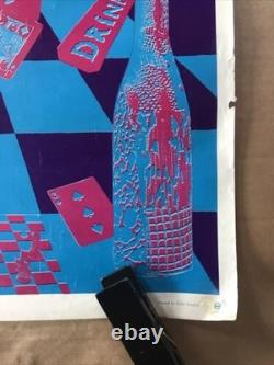 White Rabbit Keep Your Head Vintage Blacklight Poster Pin-up Psychedelic Print