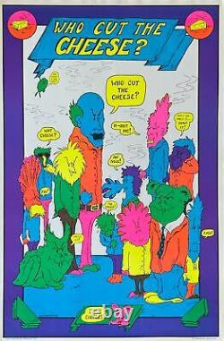 Who Cut The Cheese Original Vintage 1974 Black Light Poster 23 x 35